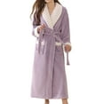 thumbnail image 1 of Fleece Nightgown Long Sleeve Fuzzy Robe for Women Warm Robes Women'S Robes Flannel Nightgown, 1 of 7