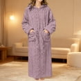 thumbnail image 1 of Nightgown for Women Long Sleeve Hooded Lounge Robes for Women Warm Robes Womens Robes Long Ladies Robe, 1 of 4