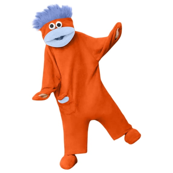 Fleece Onesie for Adults, Silly Big Mouth Monster Plush Pajamas with Comb, Soft Hooded One Piece Loungewear for Halloween Parties, Movie Nights, Cosplay and Home