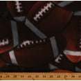 thumbnail image 1 of Fleece Packed Footballs Allover Sports All About Football Brown Fleece Fabric Print by the Yard (DT-6192-MA-1), 1 of 1