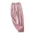 thumbnail image 1 of Pajama Pants Women Drawstring Lounge Pants Women Pink Pajama Pants with Pockets Womens Fuzzy Pajama Pants, 1 of 3