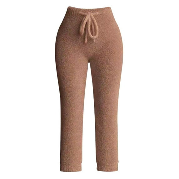 Pajama Pants Women Drawstring Women's Lounge Pants Brown Pants Women Warm Pants