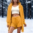 thumbnail image 1 of Pajama Pants Women Long Sleeve Cardigan Crop Top and Shorts Set Lounge Sets for Women Winter Women Pajama Sets, 1 of 3