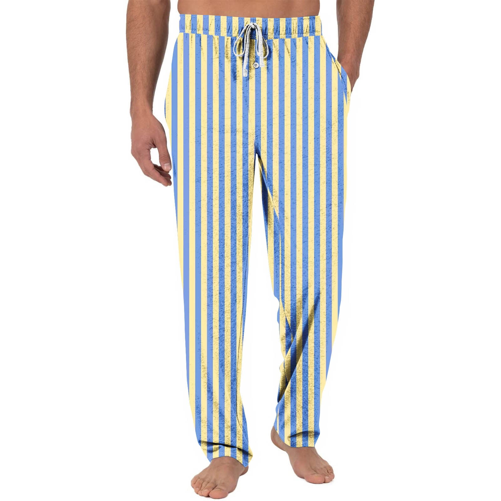 Fleece Pajama Pants for Men Plaid Sleep Lounge Pants Soft Comfy