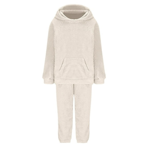 Pajama Sets for Women Long Sleeve Fuzzy Sleepwear Pullover Pants 2 Piece Womens Winter Pajamas Set
