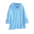 thumbnail image 1 of Fleece Pajamas Pullover Tops for Women Fluffy Fleece Lounge Sleepwear Blouse Tops Plus Size, 1 of 5