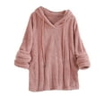 thumbnail image 1 of Fleece Pajamas Pullover Tops for Women Fluffy Fleece Lounge Sleepwear Blouse Tops Plus Size, 1 of 2