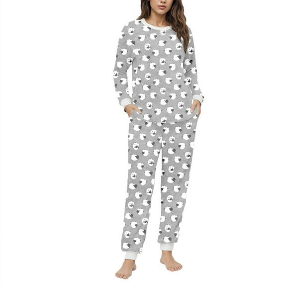 Fleece Pajamas Sets Women Fuzzy Pjs 2 Piece Warm Fluffy Pullover Pants Loungewear Cozy Plush Sleepwear Winter Gray, L