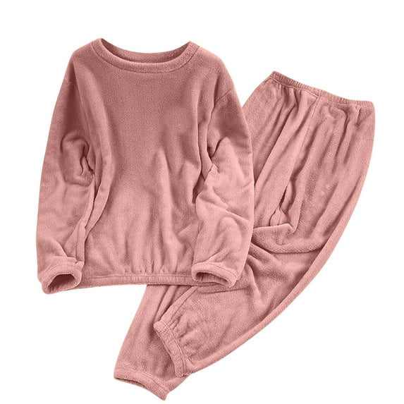 Fleece Pajamas for Women Coral Fleece Long Sleeve Tops & Joggers Fluffy Plush 2-Piece Sleepwear Comfy Warm Pajama Sets Loose Pjs Casual Trendy Loungewear Homewear Fall Winter Outfits