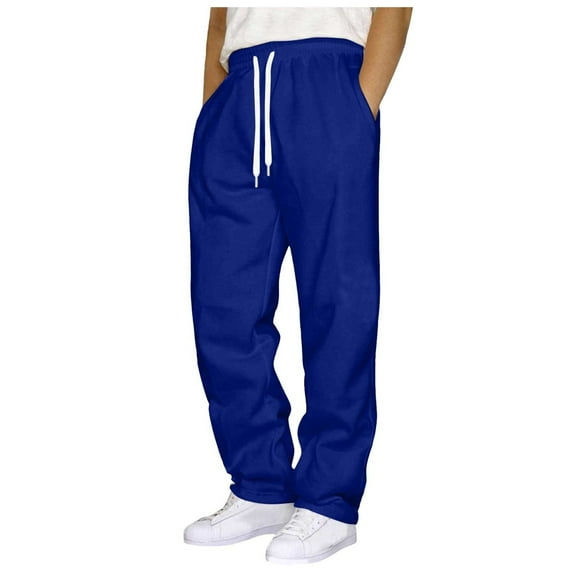 Fleece Pants Baggy Sweatpants Men Y2K Sweatpants for Men Plus Size Drawstring Elastic Waist Joggers Sports Pants - Cotton Pants Sweatpants Trousers Mens Long Pants