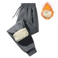 thumbnail image 1 of Fleece Pants Men Baggy Sweatpants Men's Fleece Joggers with Zipper Pockets Winter Warm Pants Athletic Workout Gym Sweatpants for Men, 1 of 5