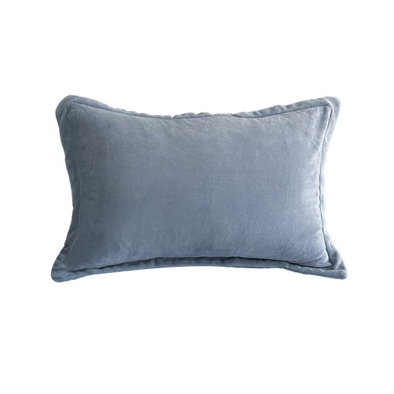 Winter Fleece Pillowcase, 29x19in Soft Flocked Velvet Pillow Cover Only | Vegan Bedding for Smooth Hair & Comfort, Gift Ready - Blue