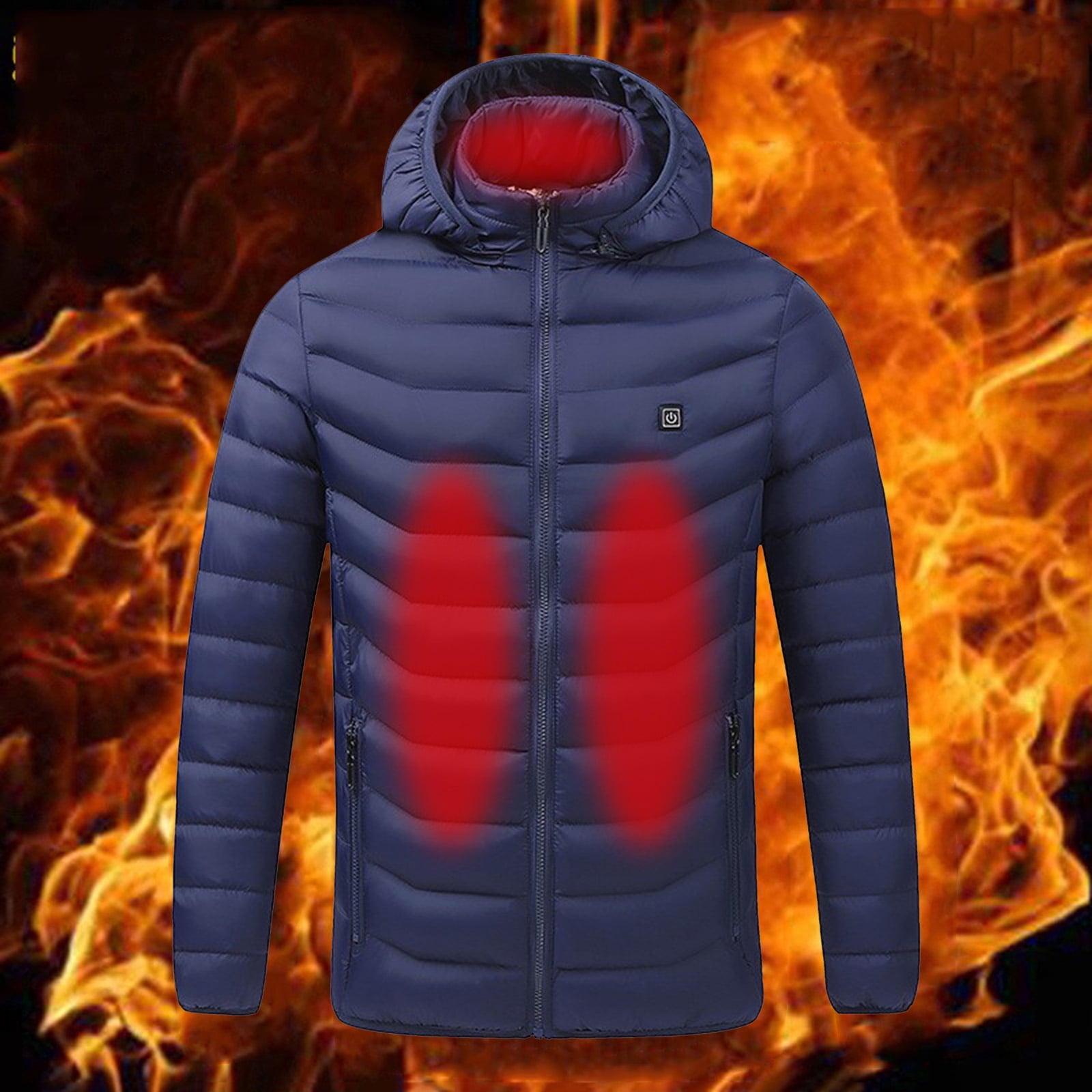 Men's Plus Size Button Up Fleece Lined Coat