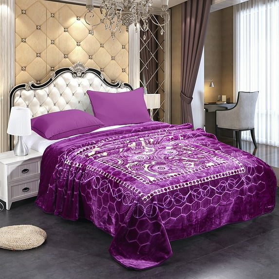 Fleece Plush Blanket King Size, Korean Mink Blanket for Winter 85 X 95 Inches- 9 Lbs, Single Ply