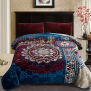 Fleece Plush Blanket King Size, Korean Style Blanket for Winter 85 X 95 Inches - 9 Lbs, Single Ply