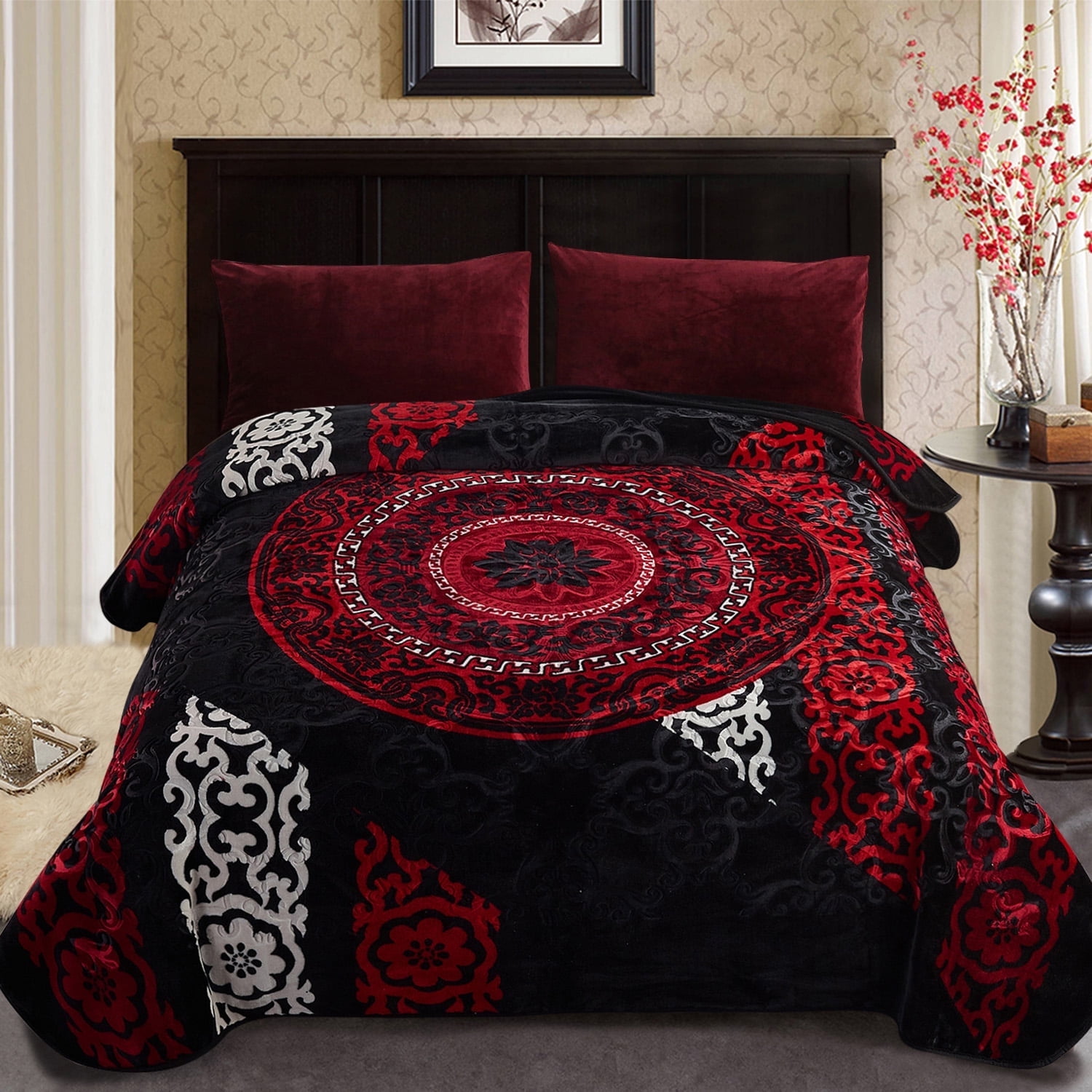 Fleece Plush Blanket King Size, Korean Style Blanket for Winter 85 X 95 Inches - 9 Lbs, Single Ply