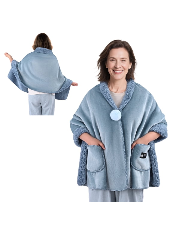 Wearable Blanket -Drape and Go No Sleeves- Lightweight Warm Wrap Shawl - Lap Blanket -Christmas Gift for Grandma and Mom