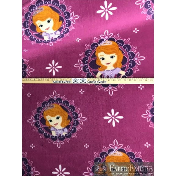 Fleece Printed Antipill Winter Fabric DISNEY PRINCESS SOFIA THE FIRST / 58" Wide / Sold by the yard