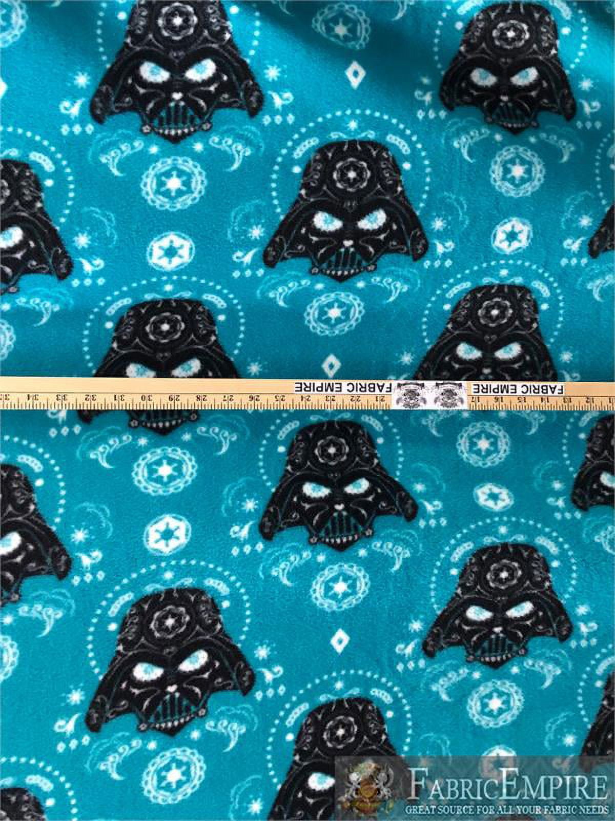 Fleece Printed Antipill Winter Fabric STAR WARS DARTH VADER CALAVERA / 58" Wide/ Sold by the yard