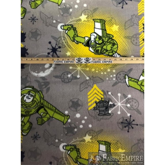 Fleece Printed Antipill Winter Fabric TOY STORY BUZZ LIGHTYEAR OF STAR COMMAND / 58" Wide / Sold by the yard