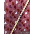 thumbnail image 1 of Fleece Printed Fabric COLORFUL HEARTS PINK BACKGROUND / 58" Wide / Sold by the yard, 1 of 1