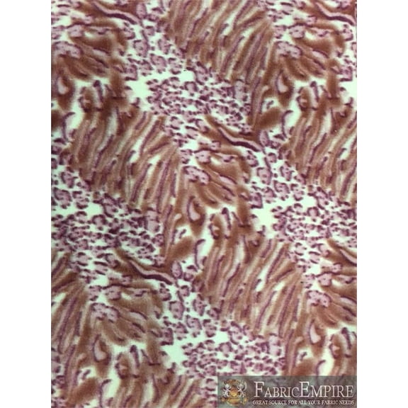 Fleece Printed Fabric * MIXED ANIMAL PRINT * / 58" Wide / Sold by the yard S-530