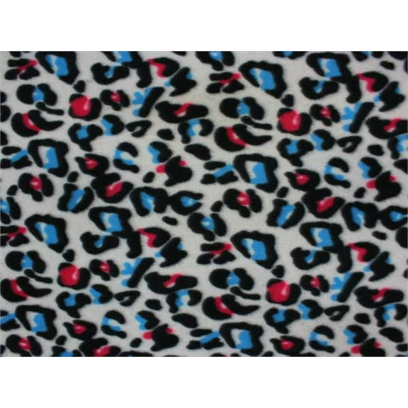 Fleece Printed Fabric MULTICOLOR CHEETAH / 58" Wide / Sold by the yard S-678