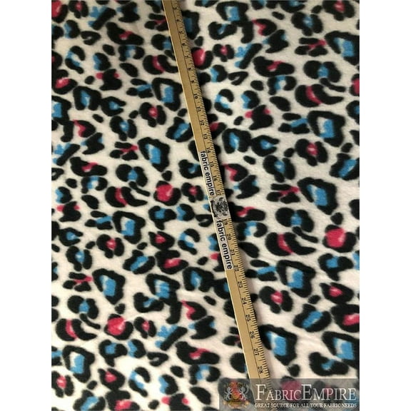 Fleece Printed Fabric MULTICOLOR CHEETAH / 58" Wide / Sold by the yard S-678