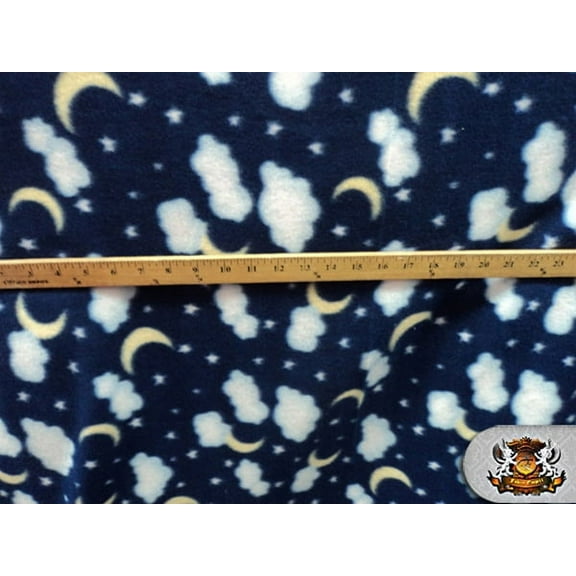 Fleece Printed Fabric NIGHTSKY NAVY / 58" Wide / Sold by the yard FE-N-193