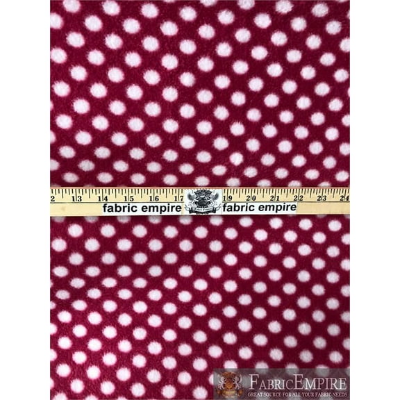Fleece Printed Fabric SMALL POLKA DOT HOT PINK / 58" Wide / Sold by the yard S-238