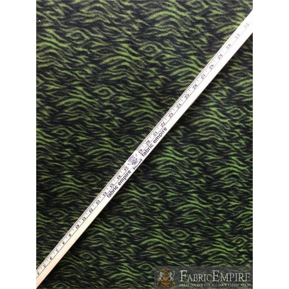 Fleece Printed Fabric TRIBAL FLAME BLACK GREEN / 58" Wide / Sold By The Yard