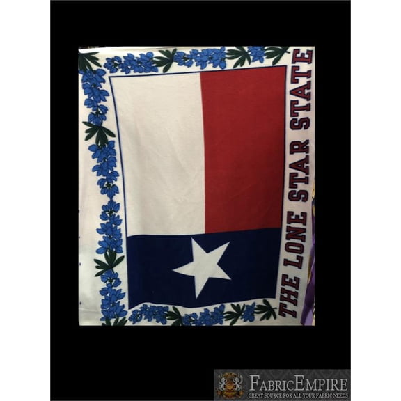 Fleece Printed Panel Fabric THE LONE STAR STATE / Sold Per Piece