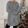 thumbnail image 1 of Fleece Pullover Hoodies Women Fuzzy Long Sleeve Drawstring Hooded Oversized Sweatshirts Textured Cable Knit Cozy Sweaters Soft Comfy Pajamas Loose Casual Fall Winter Clothes, 1 of 9