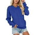 thumbnail image 1 of Fleece Pullover Sweatshirt For Women Fall Winter Thermal Solid Pullover Shirts Oversized Long Sleeve Crewneck Athletic Sweatshirts With Pockets, 1 of 5