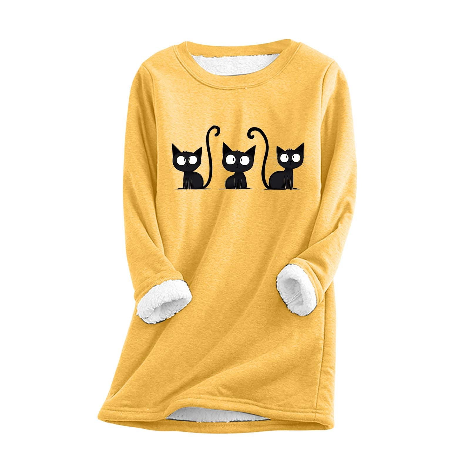 Fleece Pullover With Print Comfortable Round Neck Winter Homewear Fleece Pullover With Print Comfortable Round Neck Winter Homewear