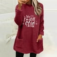 thumbnail image 1 of Fleece Pullover Women ,Yes,I'M Still Cold, Fuzzy Oversized Long Sleeve Sweatshirts Warm Teddy Bear Sweaters with Pockets Cozy Winter Clothes Lounge Sleepwear Pajamas Homewear, 1 of 3