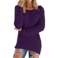 thumbnail image 1 of Fleece Pullover Women, Yigetop Womens Casual Solid Long Sleeve Jumper Sweaters Blouse Fleece Sweater Women Purple 3XL, 1 of 1