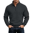 thumbnail image 1 of Fleece Pullover for Men Ghalytn Quarter Zip Raglan Sleeve Sweatshirt - Warm Casual Top for Daily Outings, 1 of 7