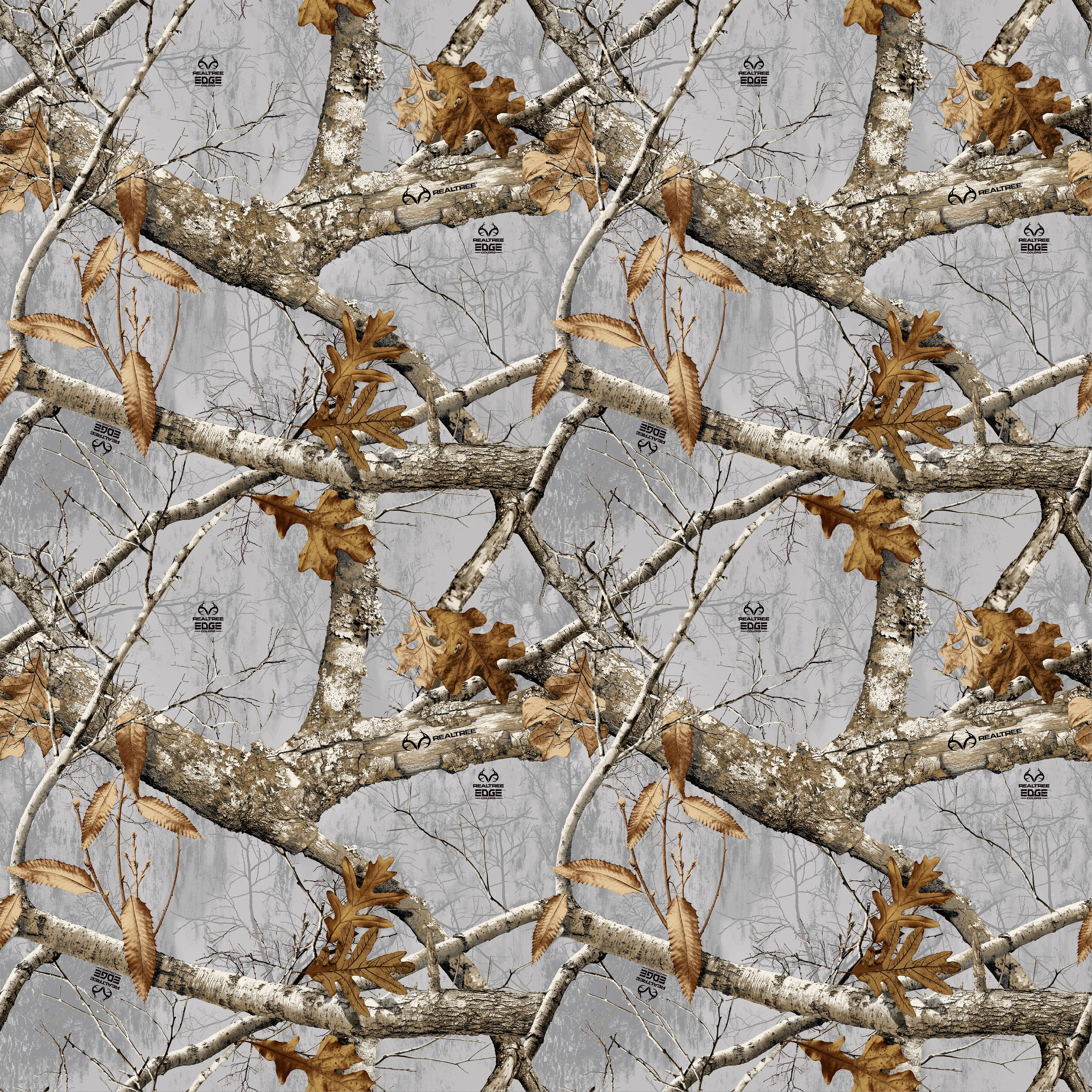 Fleece Realtree Camouflage Trees Leaves Arctic Grey Fleece Fabric Print by the Yard (1566-artic)