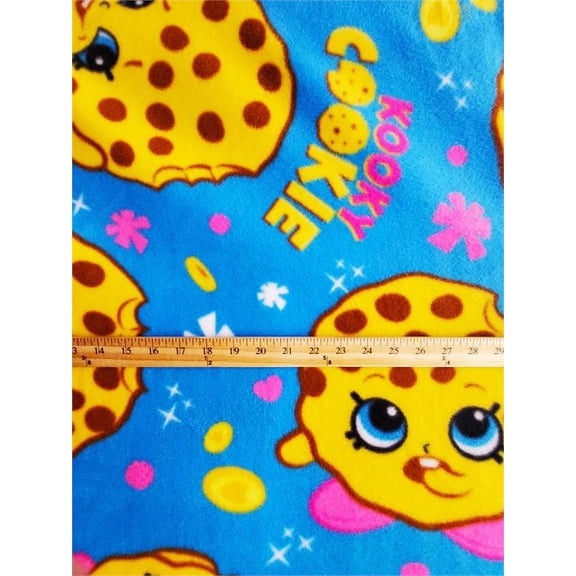 Fleece SHOPKINS Printed Fabric - KOOKY COOKIE / 58" Wide / Sold by the yard
