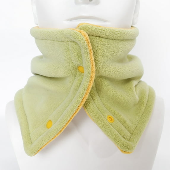 Fleece Scarf for Men Women with Button Winter Neck Gaiters Unisex Couples Casual Solid Color Thermal Warm Cold Weather Scarves