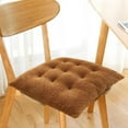 thumbnail image 1 of Fleece Seat Cushion Thick Warm Chair Pad Home Office Adult Chair Mat - Non-Slip Bottom Dining Office Desk Comfort(Brown), 1 of 6