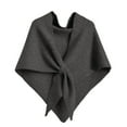 thumbnail image 1 of Plus Size Fall Fashion Shawl Wraps Women Pashmina Fleece Cape Shawl Wraps Scarf Sweater With Loop Closure Dark Gray One Size, 1 of 4