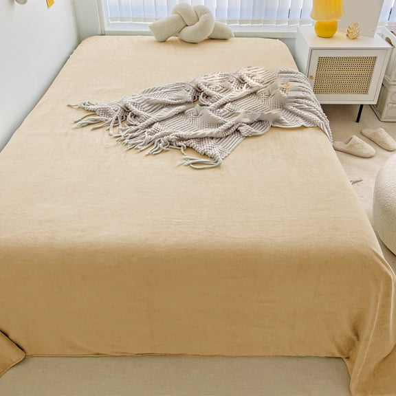 Fleece Sheet Set, Wuztai Ultra Soft Warm Flannel Fleece Sheet, 63x91 Inch Non Pilling Static Fitted Sheet Machine Washable, Khaki