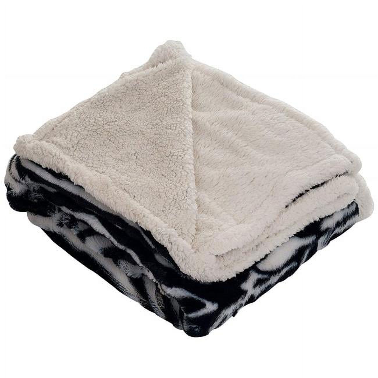 Fleece & Sherpa Throw Blanket, Zebra