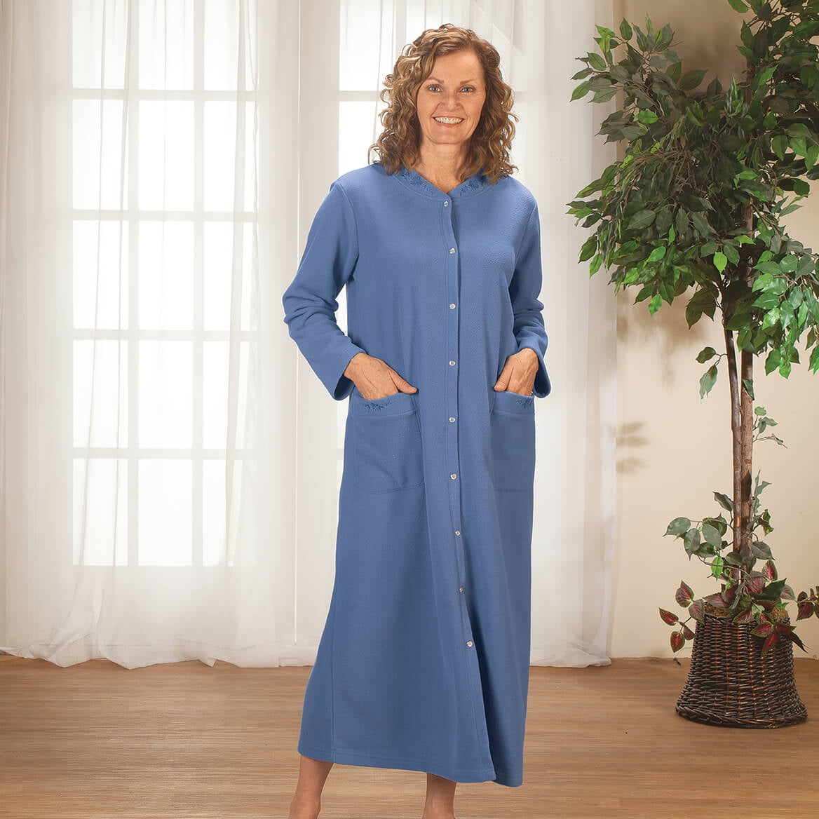 Fleece Snap Front Robe2XLBlue