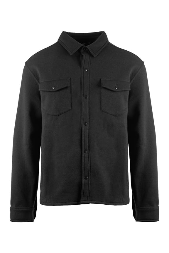 Fleece Snap Jacket - BLACK - L