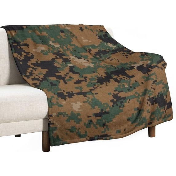 Fleece Soft Throw Blanket Marpat Camouflage Blankets Lightweight Flannel Plush Fuzzy for Sofa Couch Bed Livingroom Chair Car Travel 50X60 in