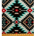 thumbnail image 1 of Fleece Southwestern Diamonds Tribal Aztec Native Shadow Diamond Black Turquoise Red Tan Fleece Fabric Print by the Yard (36500-1), 1 of 1