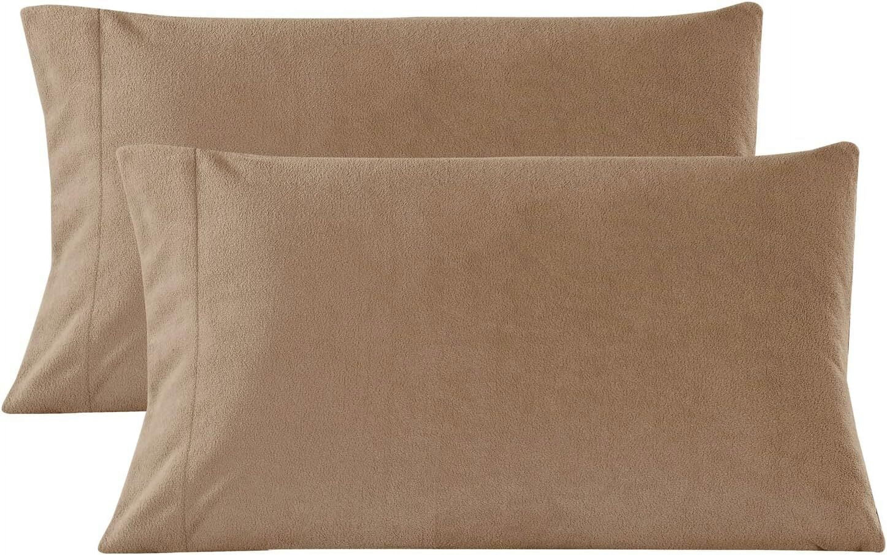Fleece Standard Pillowcases Set of 2, Cozy and Breathable, 20"x 30"+4
